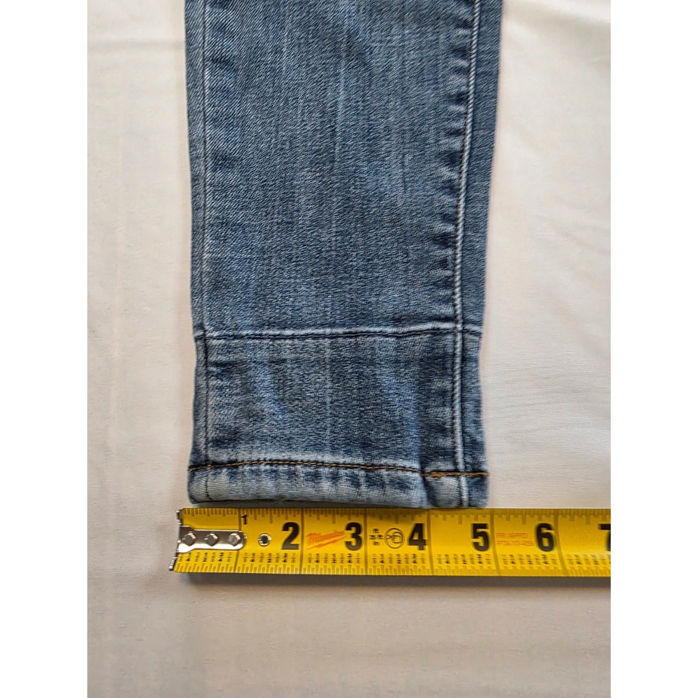 Judy Blue Skinny Jeans 11/30 Distressed Red Plaid Patch Medium Wash - Picture 6 of 14